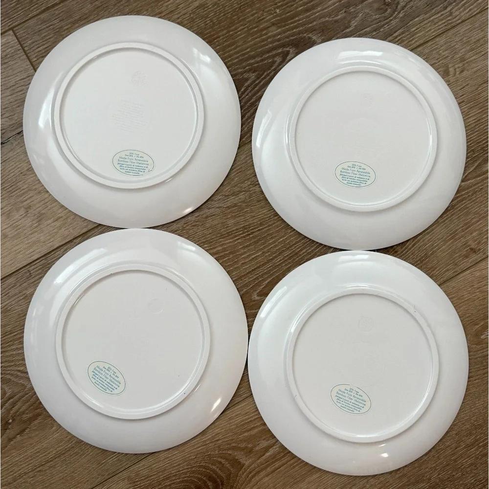 Pottery Barn Kids Rudolph Santa Christmas Melamine Plates Set of 4 9